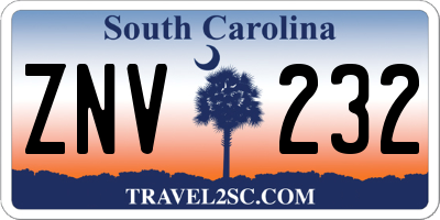SC license plate ZNV232