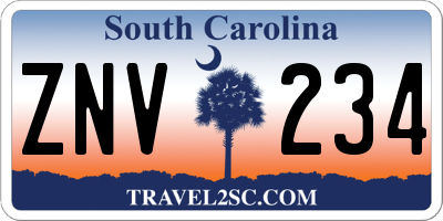 SC license plate ZNV234
