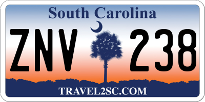 SC license plate ZNV238