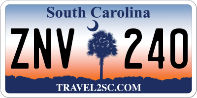 SC license plate ZNV240