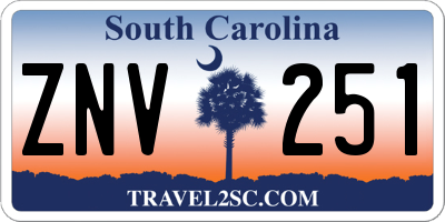 SC license plate ZNV251
