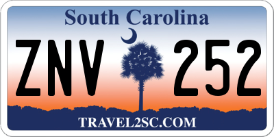SC license plate ZNV252