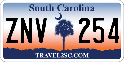 SC license plate ZNV254