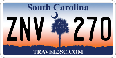 SC license plate ZNV270