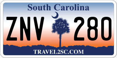 SC license plate ZNV280