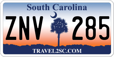 SC license plate ZNV285