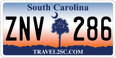 SC license plate ZNV286