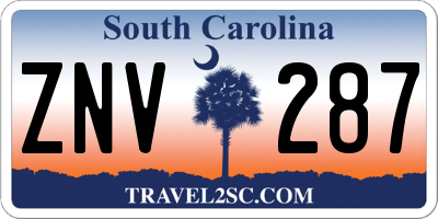 SC license plate ZNV287