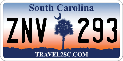 SC license plate ZNV293