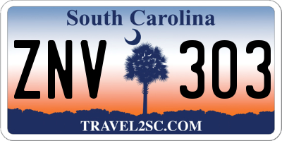SC license plate ZNV303