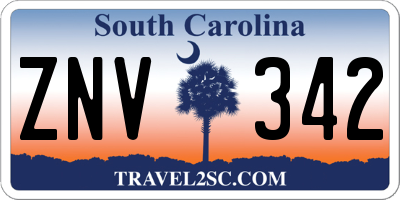 SC license plate ZNV342