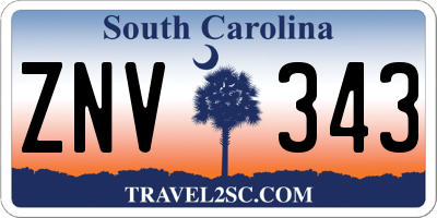 SC license plate ZNV343