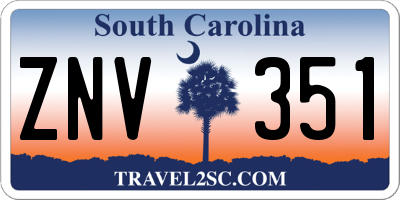 SC license plate ZNV351
