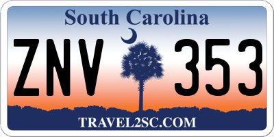SC license plate ZNV353
