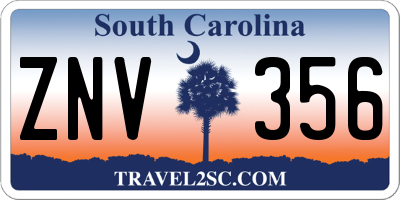SC license plate ZNV356