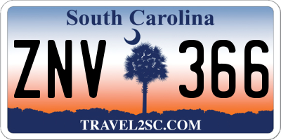 SC license plate ZNV366