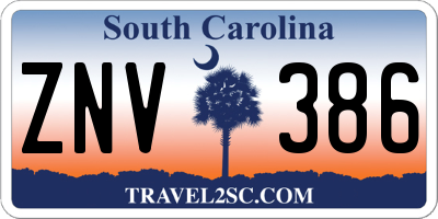 SC license plate ZNV386