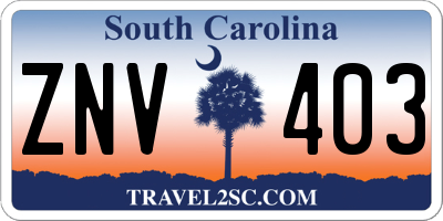 SC license plate ZNV403