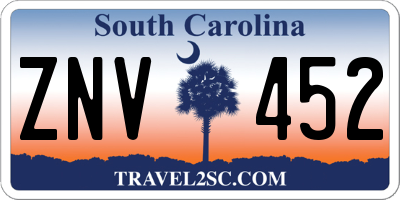 SC license plate ZNV452