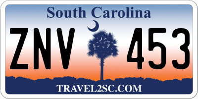 SC license plate ZNV453