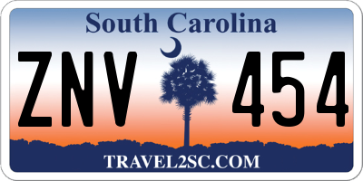SC license plate ZNV454