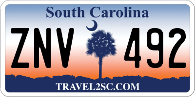 SC license plate ZNV492