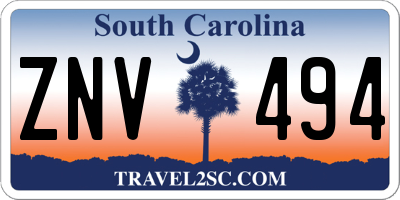 SC license plate ZNV494