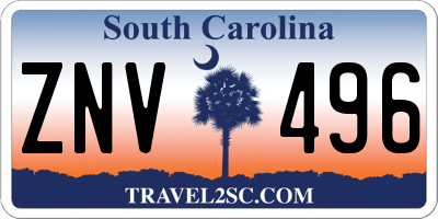 SC license plate ZNV496
