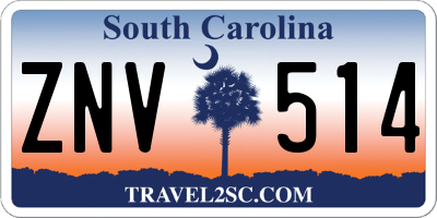 SC license plate ZNV514