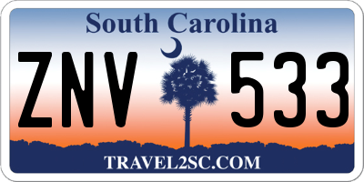 SC license plate ZNV533