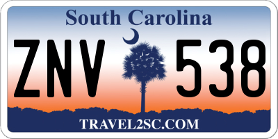 SC license plate ZNV538