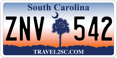 SC license plate ZNV542