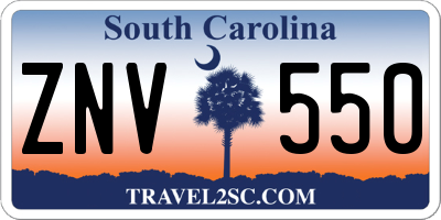 SC license plate ZNV550