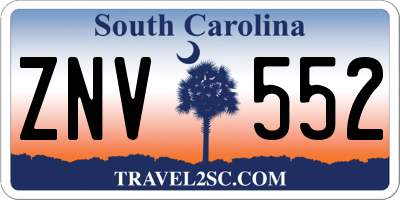 SC license plate ZNV552