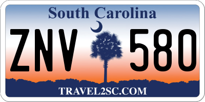 SC license plate ZNV580