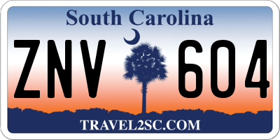 SC license plate ZNV604