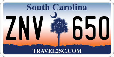 SC license plate ZNV650