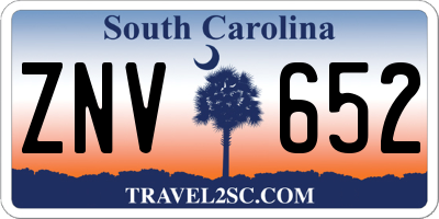 SC license plate ZNV652