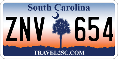SC license plate ZNV654