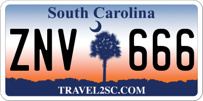 SC license plate ZNV666