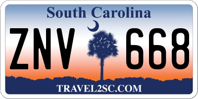 SC license plate ZNV668
