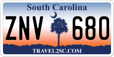 SC license plate ZNV680