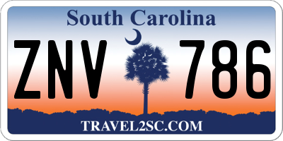 SC license plate ZNV786