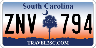 SC license plate ZNV794