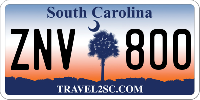 SC license plate ZNV800