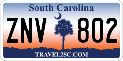 SC license plate ZNV802