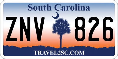 SC license plate ZNV826