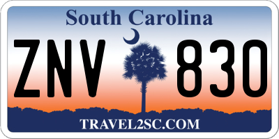 SC license plate ZNV830