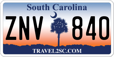 SC license plate ZNV840
