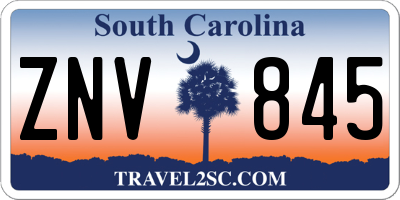 SC license plate ZNV845